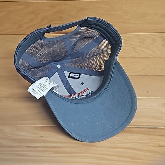 Patagonia Line Logo Ridge LOPRO Trucker Hat Plume Grey Low Crown Snapback - Picture 6 of 6